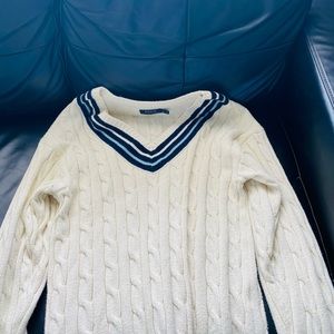 vintage v neck polo sweater